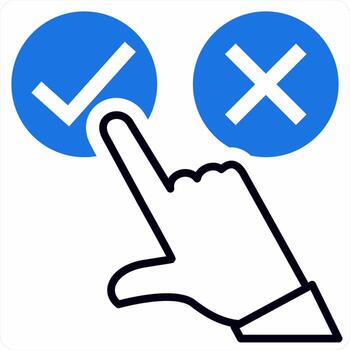 Validation icon concept in blue color icon vector