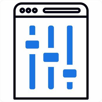 web ajuste icono concepto en azul color icono vector