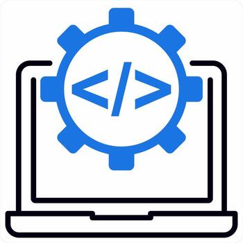 Website Development icon concept in blue color icon vector