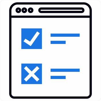 Web Survey icon concept in blue color icon vector