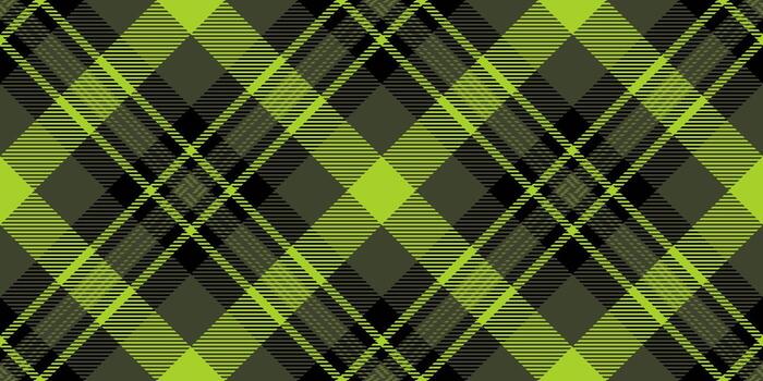 Service plaid fabric check, 50s texture tartan pattern. Rest background textile seamless in dark and lime colors. vector