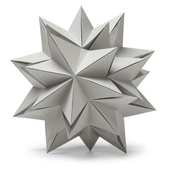 Geometric Origami Starburst Unfolded Design Revealing Paper Structure in 8k. photo