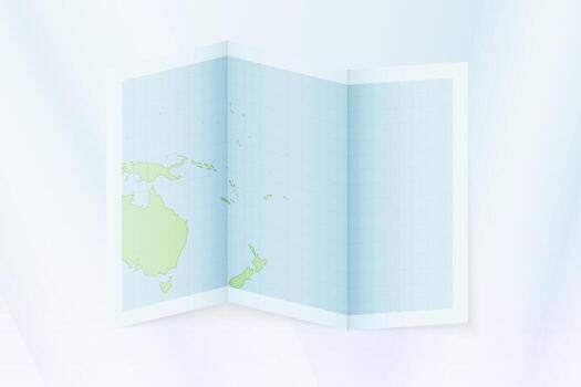 Samoa map, folded paper with Samoa map. vector