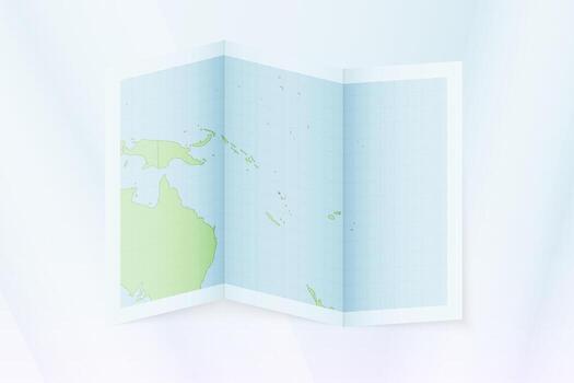 Vanuatu map, folded paper with Vanuatu map. vector