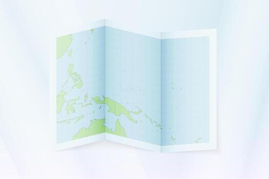 Micronesia map, folded paper with Micronesia map. vector