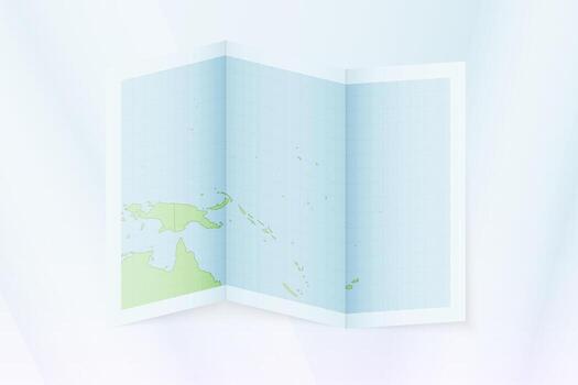 Nauru map, folded paper with Nauru map. vector