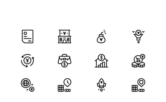 valores mercado contorno icono paquete presentando preciso, editable, y mínimo íconos para inversión, comercio, y financiero analítica. vector