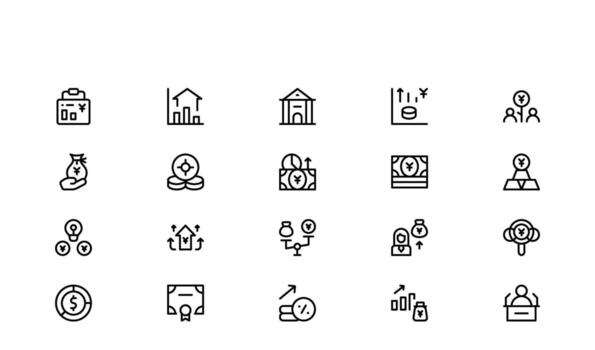 Investing line icon set Banking and Savings Icon Set crafted in a minimal, pixel-perfect line style for premium apps, dashboards, and web design. vector