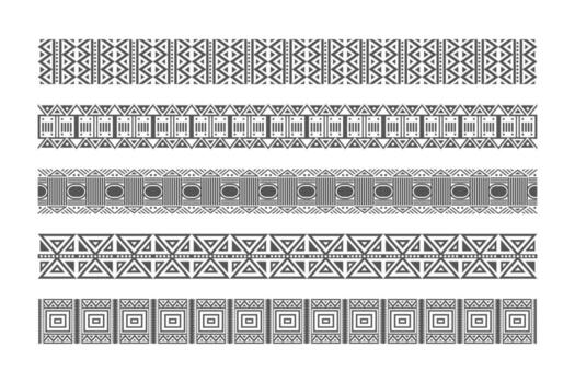 Ethnic style lace pattern border background in collection vector