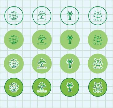 Flat Tree Icons for Environmental Consulting vector