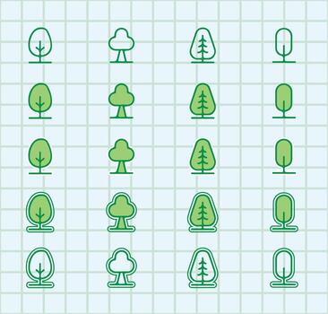 sencillo plano árbol íconos para mapas y gis vector