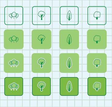 Flat Collection of Abstract Tree Art vector