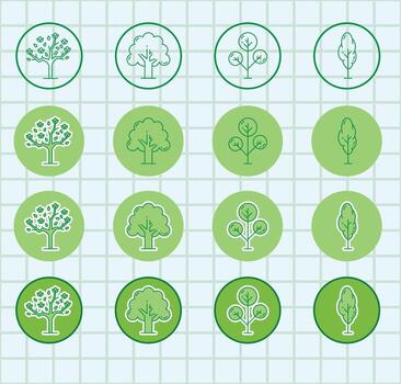 Abstract Flat Tree Graphics for Branding vector