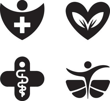 Health and wellness icons set for medical and healthcare concepts vector