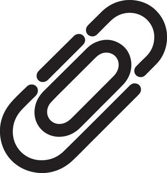 Simple black outline of a paperclip on a white background, perfect for web design and business vector