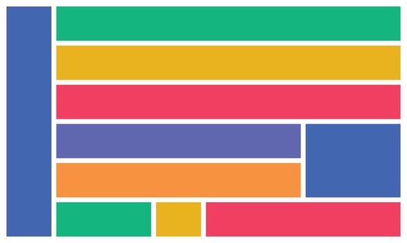 bento grid Abstract colorful rectangles creating a dynamic layout in a modern and playful vector