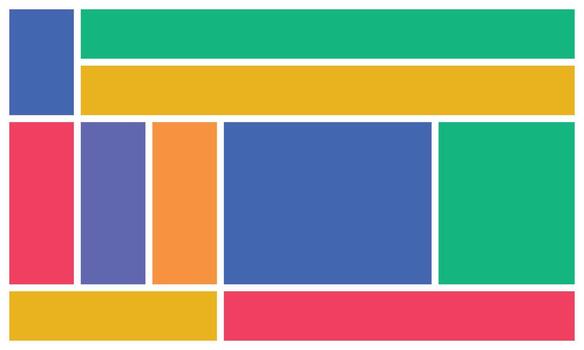 bento cuadrícula vistoso geométrico formas creando un moderno diseño diseño en un minimalista estilo vector