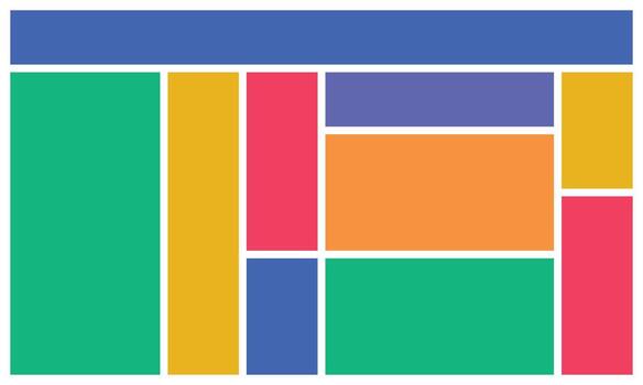 bento grid Abstract colorful blocks creating a geometric layout in a modern design concept vector