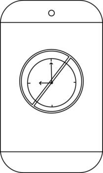 A phone with a no time icon displayed on the screen vector