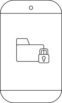 Smartphone display a folder with a padlock symbolizes data security vector