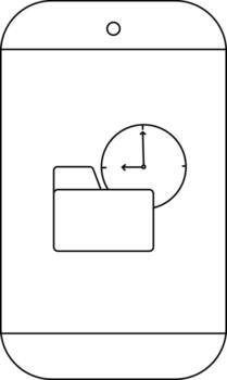 teléfono inteligente icono muestra un carpeta con reloj en eso vector