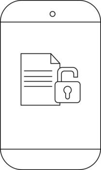 A smartphone displays a document icon with an open padlock overlay signaling unsecured file access vector