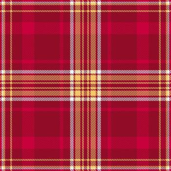 Abstract pattern check, template fabric background tartan. Warp seamless plaid texture textile in red and amber colors. vector