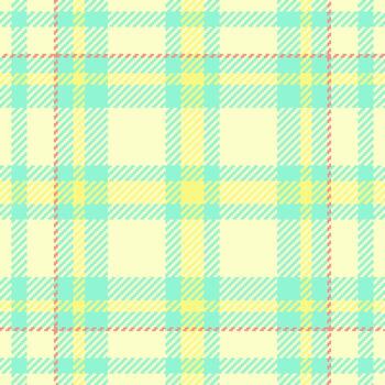 Pastel plaid pattern. Seamless textile design in yellow, aqua, and pale red. Ideal for backgrounds, fabrics, or creative design projects. Versatile eyecatching. vector