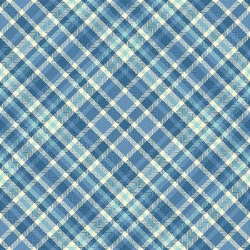 Flow texture textile, diagonal tartan fabric check. Wear background pattern seamless plaid in cyan and light colors. vector