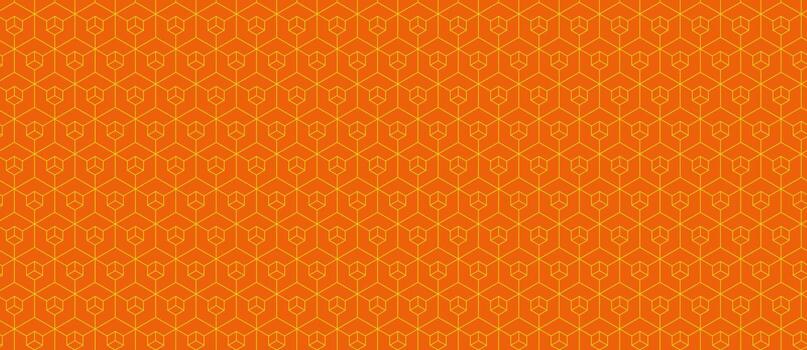 Vibrant orange geometric pattern. Seamless texture of interconnected hexagons creates a modern, energetic design. Ideal for backgrounds, websites, textiles, and branding. vector