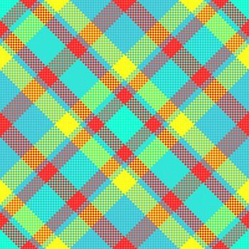 Vibrant checkered pattern in red, yellow, and blue. Ideal for fabric design, backgrounds, or adding a splash of color to any project. Versatile and eyecatching. vector
