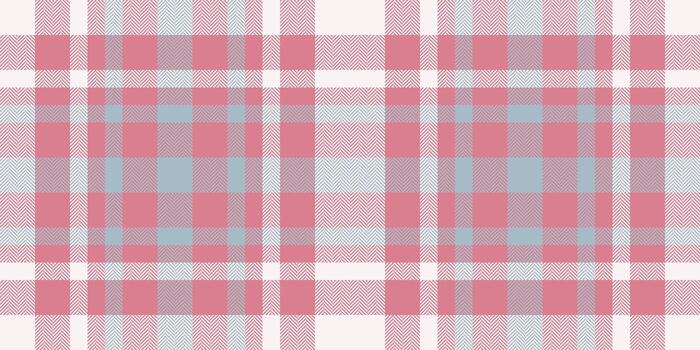 Scratch check pattern, duvet fabric texture background. Difficult plaid seamless tartan textile in red and sea shell colors. vector