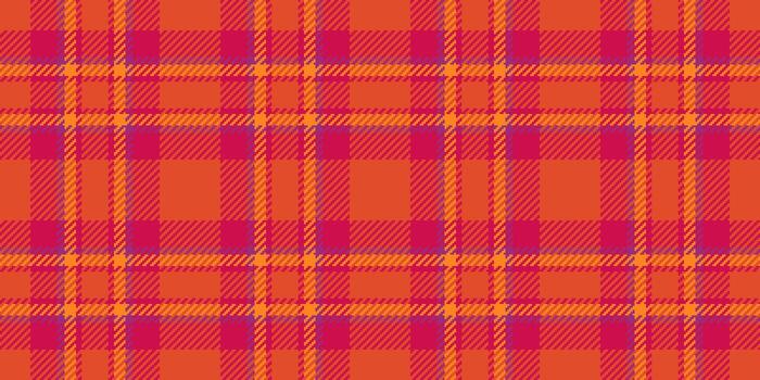 Rest texture tartan textile, carnival pattern seamless . Elegant background plaid fabric check in red and vivid tangerine colors. vector