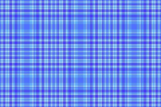 Nyc check tartan background, hobby seamless pattern. Eps texture plaid textile fabric in blue and cyan colors. vector