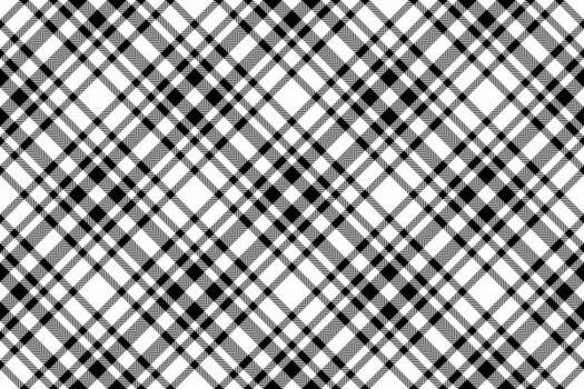 Classic black and white plaid pattern. Versatile for backgrounds, textiles, or designs needing a timeless, textured feel. Seamless repeat for various applications. vector