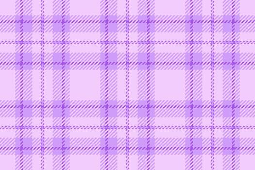 King check pattern, colourful tartan textile fabric. Quiet plaid seamless background texture in violet and light colors. vector