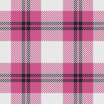 Thread check fabric background, structure pattern seamless tartan. Dog tooth plaid texture textile in pink and white colors. vector