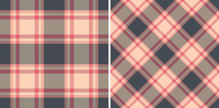 tartán tela modelo de tartán textil con un textura antecedentes cheque sin costura. conjunto en calentar colores. san valentin día atuendo inspiración. vector