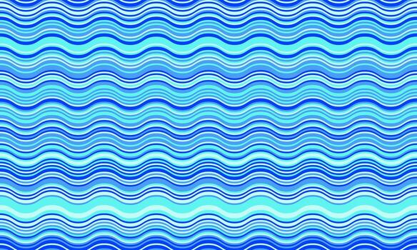 Serene blue wavy lines pattern. Perfect for backgrounds, website designs, textiles, and summer themed projects. Evokes feelings of calmness, fluidity, and ocean tranquility. vector