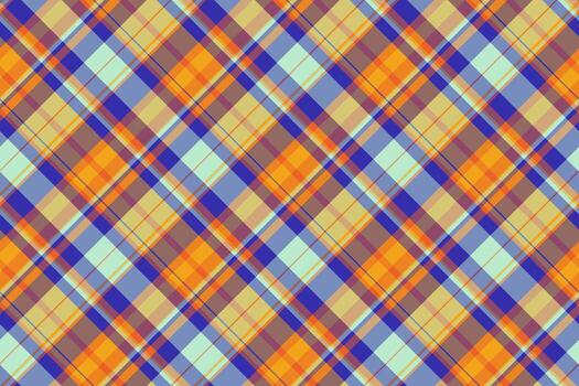 40s seamless check textile, peach plaid pattern texture. Network background fabric tartan in orange and pink colors. vector