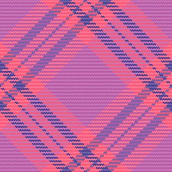 Lined seamless texture, awesome fabric pattern textile. Fold tartan check background plaid in pink and red colors. vector