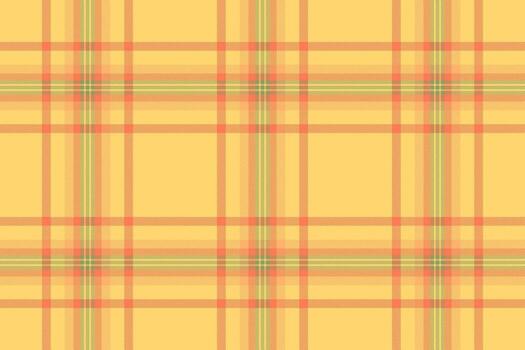 Warm, inviting plaid pattern with intersecting orange and subtle green lines on a golden background. Great for textiles, design, or digital media projects. vector