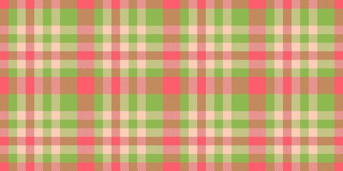 Fibrous pattern seamless tartan, material texture background. Open fabric check textile plaid in green and light colors. vector