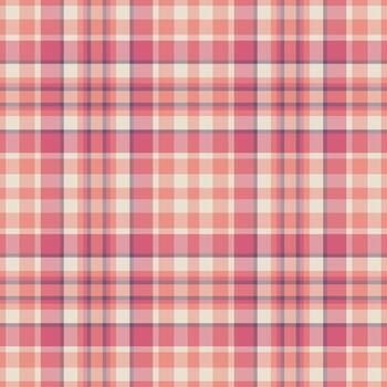 Graph seamless fabric textile, curtain background check tartan. Majestic plaid texture pattern in light and red colors. vector