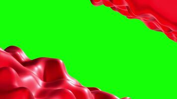astratto inclinato rosso onda modello nel angoli con verde sfondo video