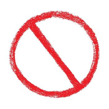 entry Hand drawn prohibition sign No entry symbol Red circle with cross line clipart in doodle style Ban Restriction Forbidden stop Single element for print, web, design vector