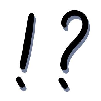 warning risk Hand drawn exclamation mark and question mark clipart Single element for design vector