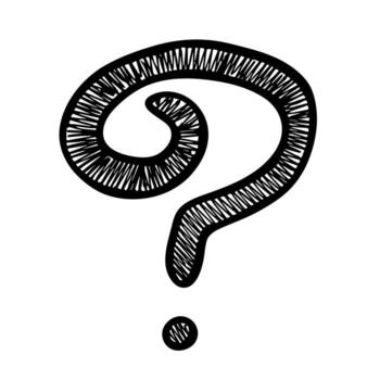 Hand drawn question mark clipart Single element for design warning risk vector