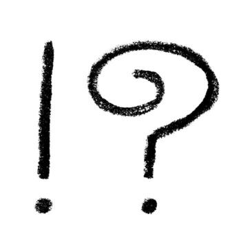 Hand drawn exclamation mark and question mark clipart Single element for design warning stop vector