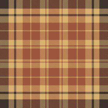 Detailed plaid pattern with warm brown and beige tones. Evokes tradition, autumn, and rustic elegance. Ideal for textiles, backgrounds, and design projects. vector